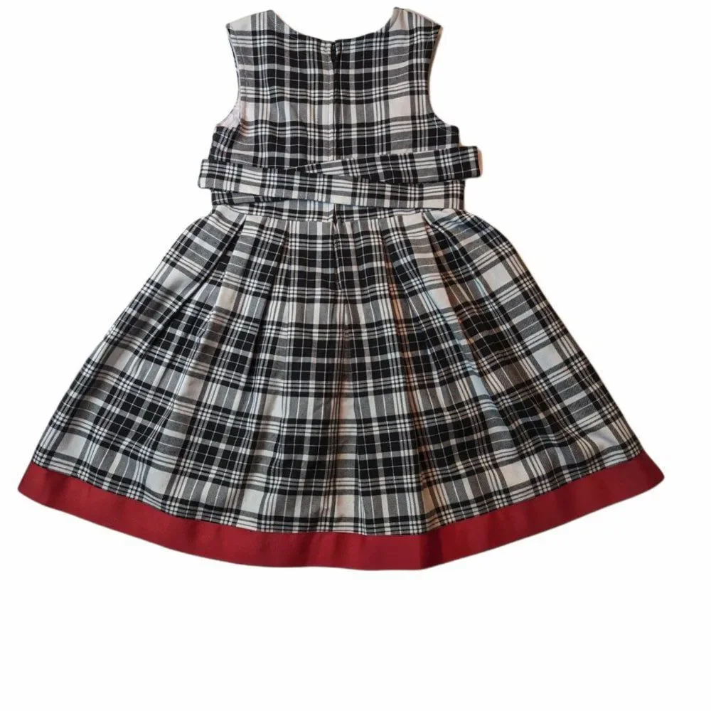 Bonnie Jean Sleeveless Tartan Pleated Dress, Size Girls 6